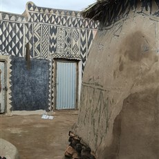 Tiébélé royal court - dry storage in foreground