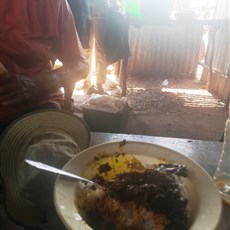 Rice and cassava leaves