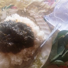 Rice and cassava leaves