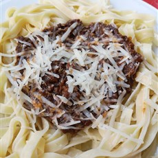 Tagliatelle bolognaise, Motel Belle Vue, Boké