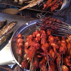 Street food market, Lambaréné