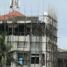 Leaving Cotonou - scaffolding