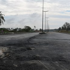 Leaving Cotonou - tar ends