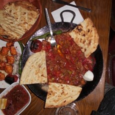 Late night meal in Istanbul - chicken kebab and beef