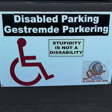 Parking sign outside Bothaville Spur