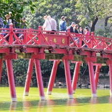 Ngoc Son temple on Hoan Kiem lake