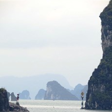 Between Tuan Chau island and Cat Ba island