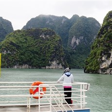 Between Tuan Chau island and Cat Ba island