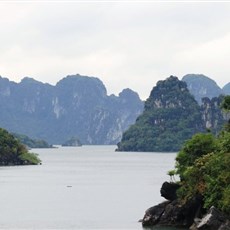 Between Tuan Chau island and Cat Ba island