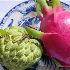 Cherimoya and Dragon fruit