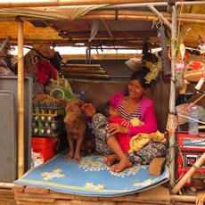 Between Skun and Kampong Thom - mobile home