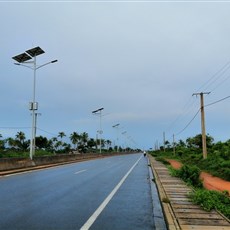 Leaving Ouidah - solar street lights